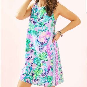 Lily Pulitzer Mermaid Jackie Silk Shift Dress Size Small